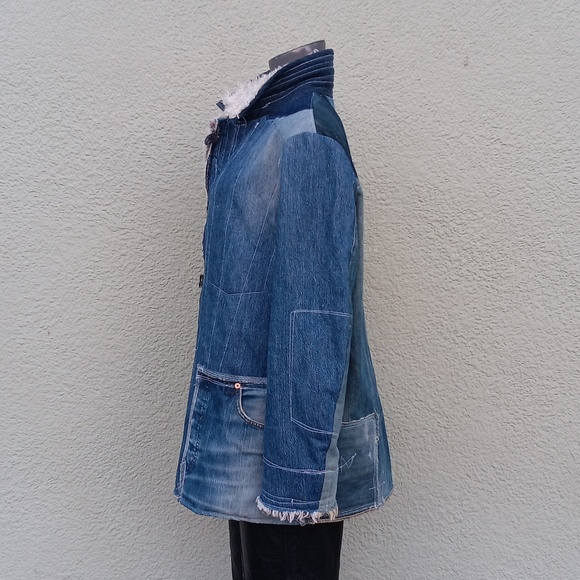 BASTARD DENIM VINTAGE UNISEX PATCHWORK LUXURY DENIM COAT/JACKET - Picture 7 of 16